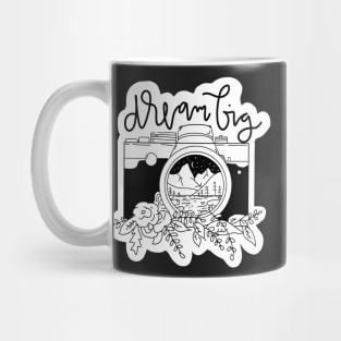 "dream big" boho camera illustration Mug